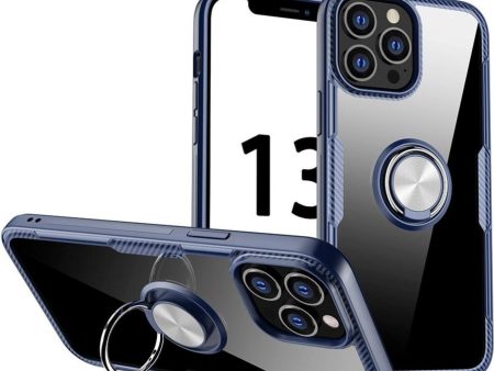 iPhone 13 Pro Max Håndværker Cover m. Magnetisk Kickstand - Gennemsigtig   Blå Online now