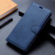 Samsung Galaxy A7 (2018) Mat Læder Cover m. Pung Mørkeblå on Sale