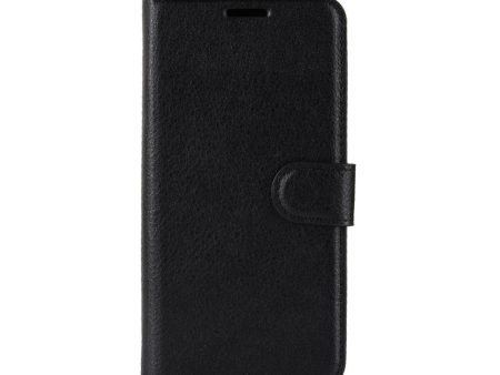 Samsung Galaxy A7 (2018) Litchi Texture Leather Stand Cover m. Pung Sort For Sale