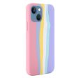 iPhone 13 Mini Fleksibel Silikone Cover - Regnbue - Pink Online