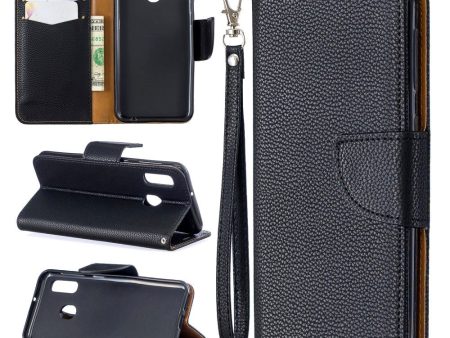 Samsung Galaxy A20e Læder Cover m. Pung & Strop - Sort Online Sale