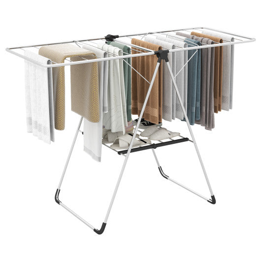 2-Tier Laundry Drying Rack Folding Cloth Rack with Aluminum Frame For Cheap