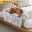 Gray Plush Calming Dog Couch Bed with Anti-Slip Bottom-L Online