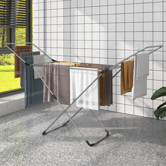 Folding Clothes Drying Rack with Adjustable Wings for Indoor and Outdoor Use For Discount