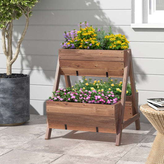 Vertical Raised Garden bed with 3 Wooden Planter Boxes-S Sale