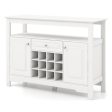 Buffet Sideboard Wine Liquor Coffee Bar Cabinet with Removable Wine Rack-White Online Sale