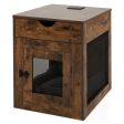 Furniture Style Dog Kennel with Drawer and Removable Dog Bed-Coffee on Sale