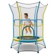 Mini Trampoline for Kids with Safety Enclosure Net and Foam Handles-Yellow Discount