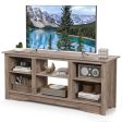 TV Stand for up to 65  Flat Screen TVs with Adjustable Shelves for 18  Electric Fireplace (Not Included)-Gray For Sale