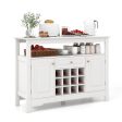 Buffet Sideboard Wine Liquor Coffee Bar Cabinet with Removable Wine Rack-White Online Sale