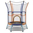 Mini Trampoline for Kids with Safety Enclosure Net and Foam Handles-Orange Online Hot Sale