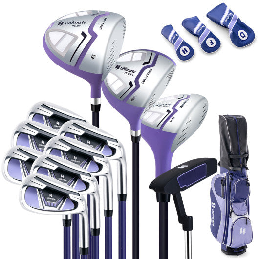 Women s Complete Golf Club Set Right Hand with Rain Hood-Purple Supply