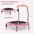 36 Inch Mini Trampoline with Colorful LED Lights and Bluetooth Speaker-Pink on Sale