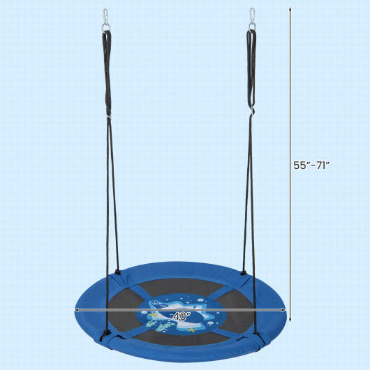 40 Inches Saucer Tree Swing with Adjustable Hanging Ropes and 900D Oxford Fabric-Whale on Sale