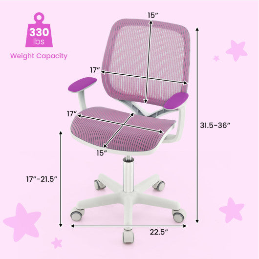 Swivel Mesh Children Computer Chair with Adjustable Height-Purple Online Hot Sale