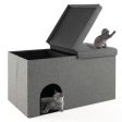 Cat Litter Box Enclosure Hidden Furniture with Urine Proof Litter Mat-Gray Online Sale