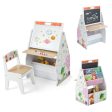 3 in 1 Kids Easel and Play Station Convertible with Chair and Storage Bins-White Online Hot Sale