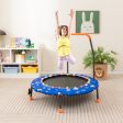 36 Inch Mini Trampoline with Colorful LED Lights and Bluetooth Speaker-Blue Discount