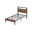 Twin Full Queen Bed Frame with Storage Headboard and Charging Station-Twin Size Online now