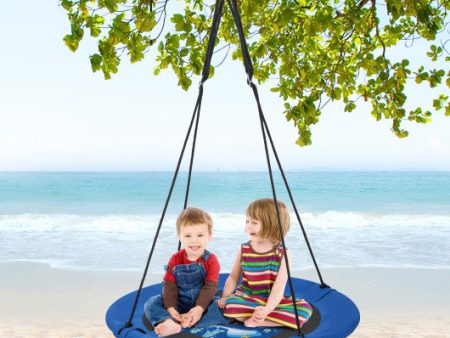 40 Inches Saucer Tree Swing with Adjustable Hanging Ropes and 900D Oxford Fabric-Whale on Sale