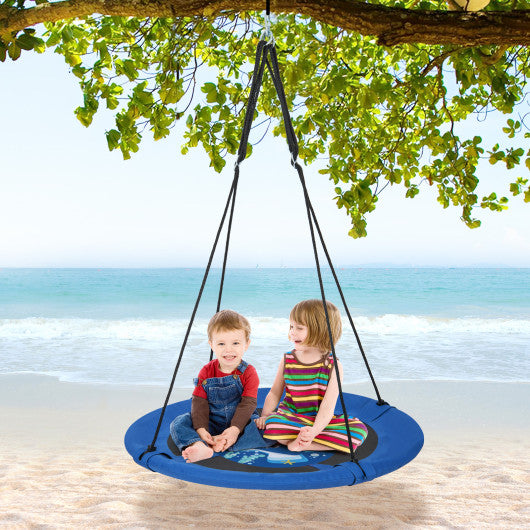 40 Inches Saucer Tree Swing with Adjustable Hanging Ropes and 900D Oxford Fabric-Whale on Sale