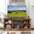 TV Stand for up to 65  Flat Screen TVs with Adjustable Shelves for 18  Electric Fireplace (Not Included)-Rustic Brown Supply