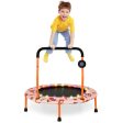 36 Inch Mini Trampoline with Colorful LED Lights and Bluetooth Speaker-Orange Hot on Sale