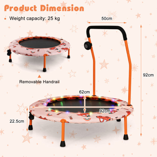 36 Inch Mini Trampoline with Colorful LED Lights and Bluetooth Speaker-Orange Hot on Sale