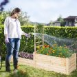 Raised Garden Bed with Trellis-Natural For Discount