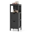 Freestanding Storage Cabinet with 2 Removable Drawers for Bathroom-Black Fashion