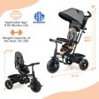 4-in-1 Baby Trike Kids Tricycle with Removable Canopy and Adjustable Push Handle-Gray Online Hot Sale