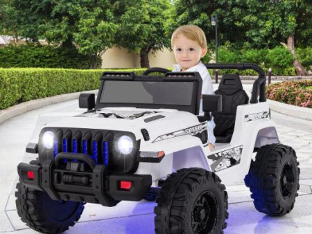 12V Kids Ride-on Jeep Car with 2.4 G Remote Control-White For Cheap