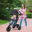 4-in-1 Baby Tricycle Toddler Trike with Reversible Seat and 5-Point Safety Harness-Black Sale