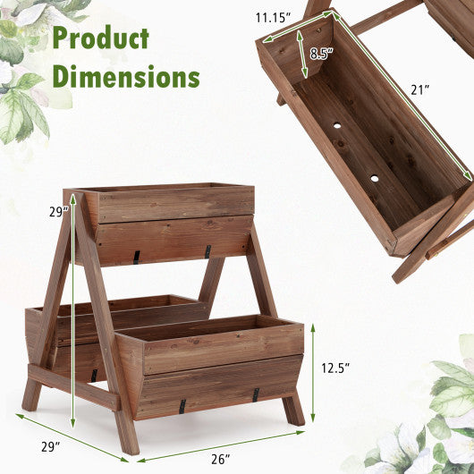 Vertical Raised Garden bed with 3 Wooden Planter Boxes-S Sale