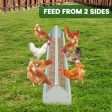 2-in-1 Galvanized Steel Wall Mount Hay and Grain Feeder with Adjustable Distance-Silver Sale