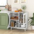 Kitchen Sideboard with Glasses Holder for Living Room Dining Room-White Online now