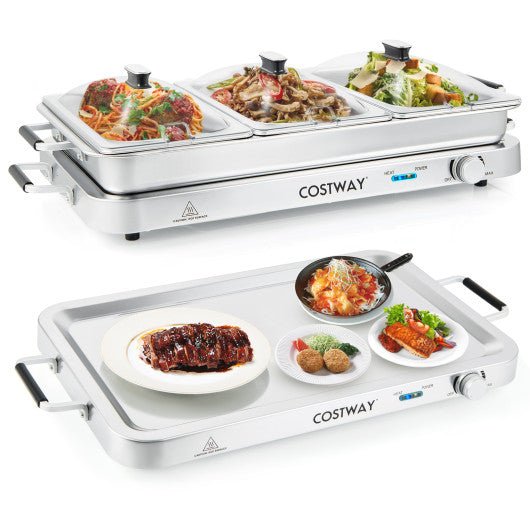 2 in 1 Electric Warming Tray with Temperature Control Online Sale