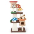 4-In-1 Cat Tree with 2 Condos and Platforms for Indoors-Multicolor For Sale