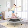 38 Inch Mini Folding Trampoline Portable Recreational Fitness Rebounder-Gray Hot on Sale