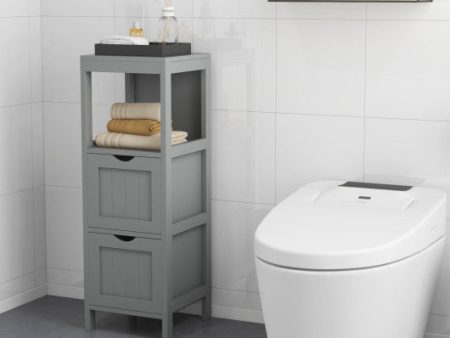 Freestanding Storage Cabinet with 2 Removable Drawers for Bathroom-Gray Online now