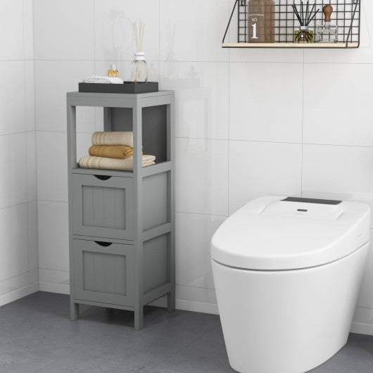 Freestanding Storage Cabinet with 2 Removable Drawers for Bathroom-Gray Online now