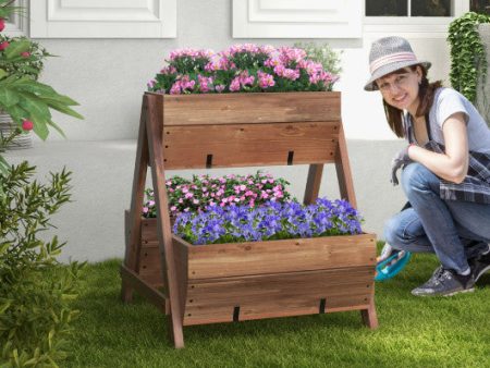 Vertical Raised Garden bed with 3 Wooden Planter Boxes-S Sale