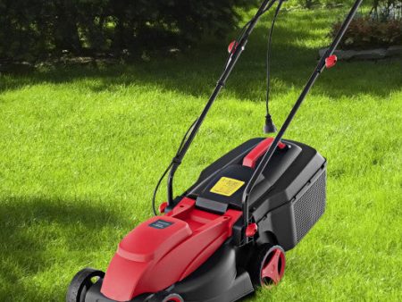 12-AMP 13.5 Inch Adjustable Electric Corded Lawn Mower with Collection Box-Red Sale