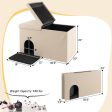 Cat Litter Box Enclosure Hidden Furniture with Urine Proof Litter Mat-Beige Sale