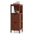 Freestanding Storage Cabinet with 2 Removable Drawers for Bathroom-Brown Online Sale