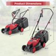 10 AMP 13 Inch Electric Corded Lawn Mower with Collection Box-Red Discount