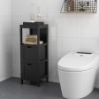 Freestanding Storage Cabinet with 2 Removable Drawers for Bathroom-Black Fashion