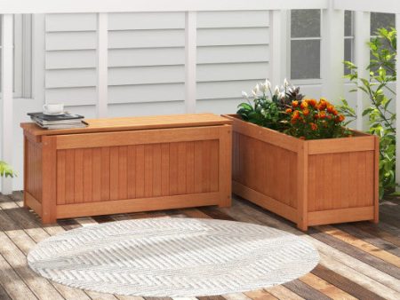 Outdoor Plant Container with Seat for Garden Yard Balcony Deck Online now