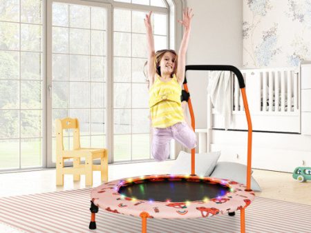 36 Inch Mini Trampoline with Colorful LED Lights and Bluetooth Speaker-Orange Hot on Sale