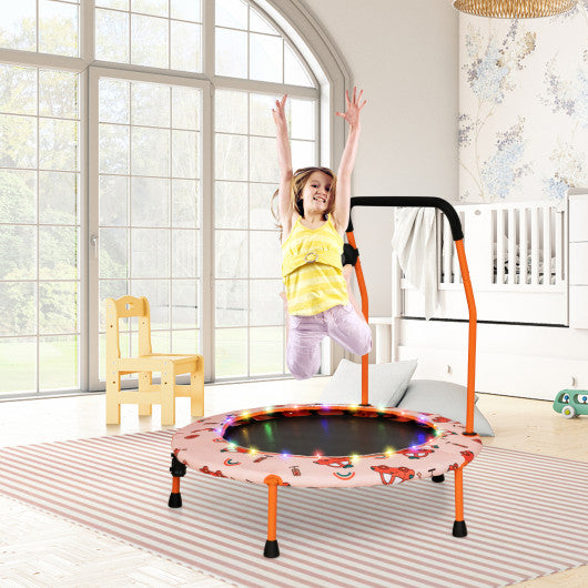 36 Inch Mini Trampoline with Colorful LED Lights and Bluetooth Speaker-Orange Hot on Sale